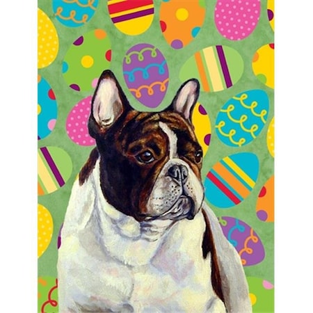 Carolines Treasures Carolines Treasures LH9427CHF 28 x 40 in. French Bulldog Easter Eggtravaganza House Size Canvas Flag LH9427CHF